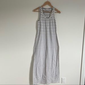 🔵Striped Blue & White Maxi Dress